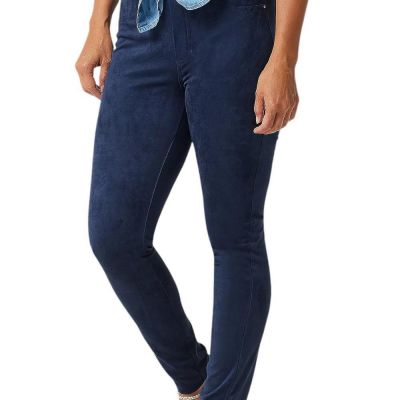 GRAVER Susan Graver Women's Faux Suede Leggings with Pockets Navy